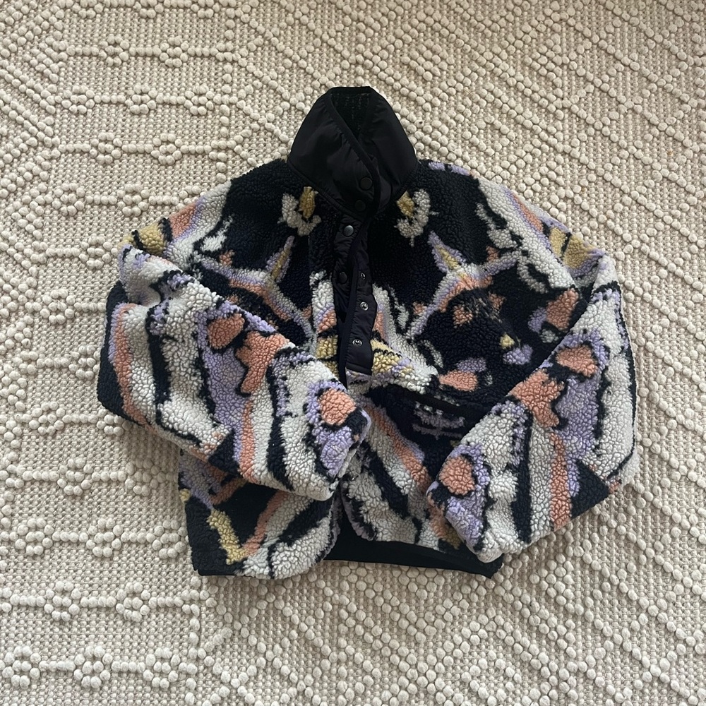 Free people movement hit the slopes printed fleece jacket size xsmall
